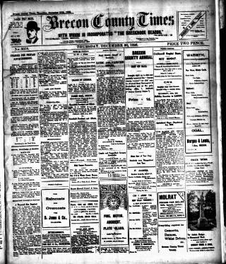 cover page of Brecon County Times published on December 30, 1926