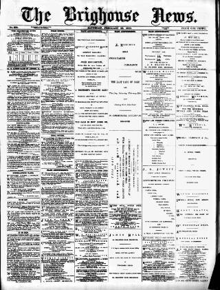 cover page of Brighouse News published on February 28, 1880