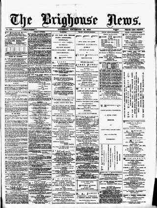 cover page of Brighouse News published on September 18, 1880