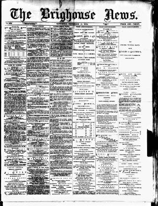 cover page of Brighouse News published on November 15, 1884