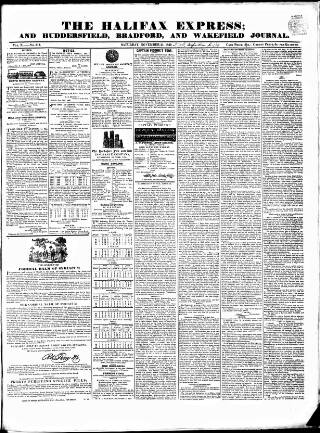 cover page of Halifax Express published on November 21, 1840