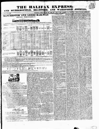 cover page of Halifax Express published on February 20, 1841