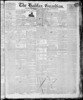 cover page of Halifax Guardian published on November 30, 1833
