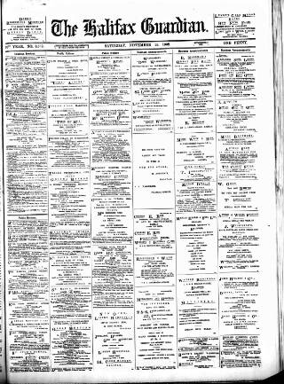 cover page of Halifax Guardian published on November 15, 1902