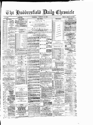 cover page of Huddersfield Daily Chronicle published on February 28, 1889