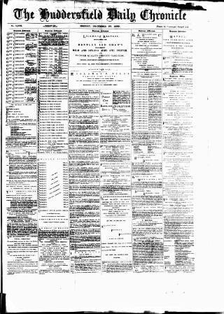 cover page of Huddersfield Daily Chronicle published on December 30, 1889