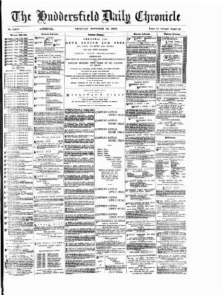 cover page of Huddersfield Daily Chronicle published on November 30, 1893