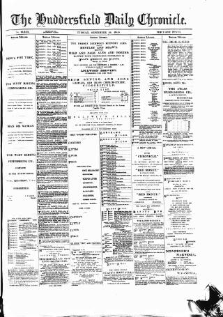 cover page of Huddersfield Daily Chronicle published on September 18, 1900
