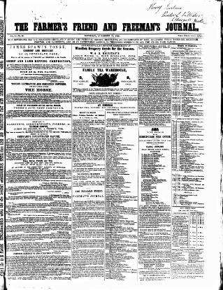 cover page of Farmer's Friend and Freeman's Journal published on November 30, 1850