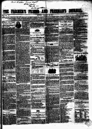 cover page of Farmer's Friend and Freeman's Journal published on February 28, 1852