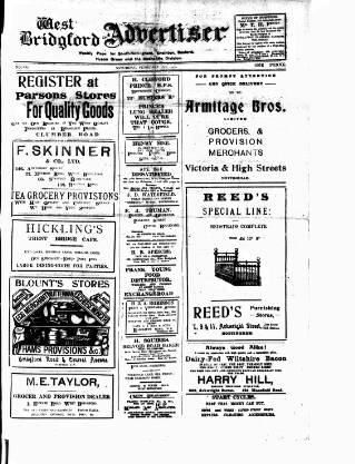cover page of West Bridgford Advertiser published on February 28, 1920