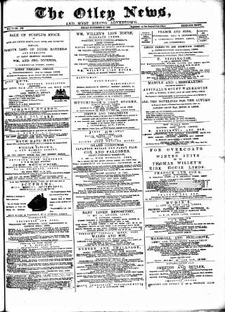 cover page of Otley News and West Riding Advertiser published on November 30, 1883