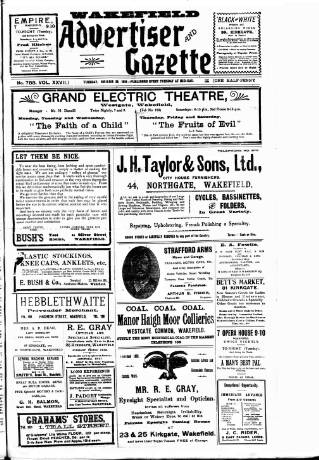 cover page of Wakefield Advertiser & Gazette published on November 30, 1915