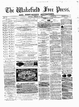 cover page of Wakefield Free Press published on February 28, 1874