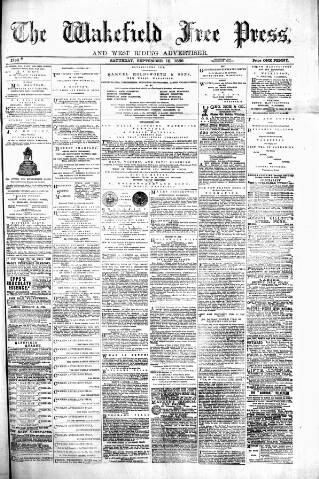 cover page of Wakefield Free Press published on September 18, 1880