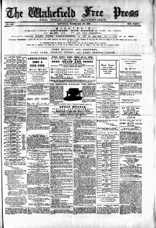 cover page of Wakefield Free Press published on February 28, 1885