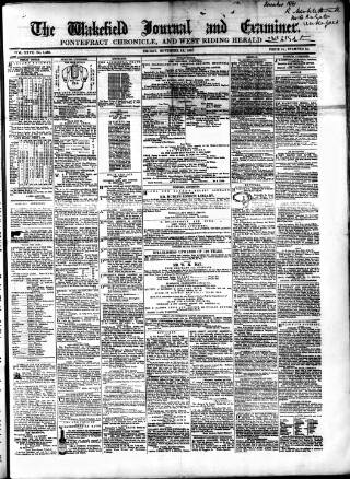 cover page of Wakefield and West Riding Herald published on November 15, 1861