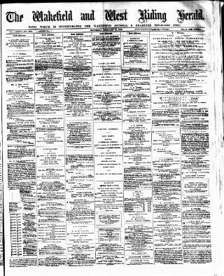 cover page of Wakefield and West Riding Herald published on February 28, 1885
