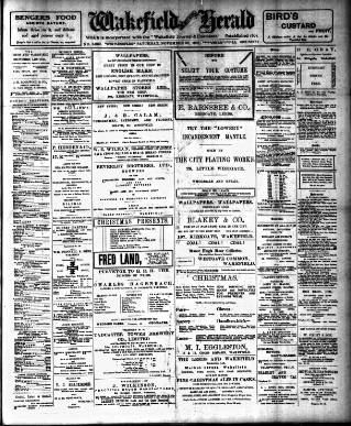 cover page of Wakefield and West Riding Herald published on November 30, 1907
