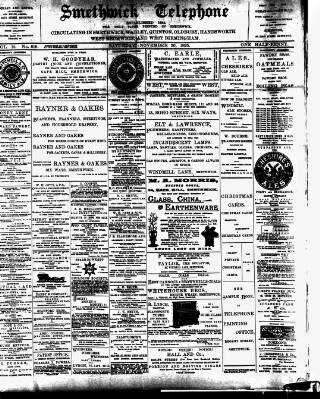 cover page of Smethwick Telephone published on November 30, 1895