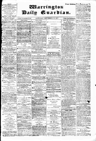 cover page of Warrington Daily Guardian published on September 18, 1897