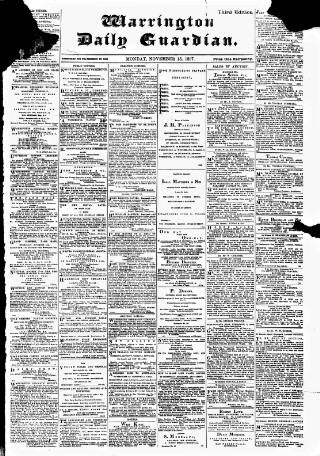 cover page of Warrington Daily Guardian published on November 15, 1897