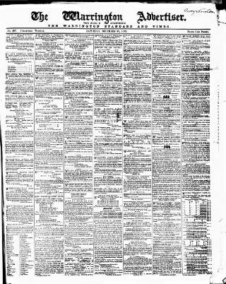 cover page of Warrington Advertiser published on December 30, 1865