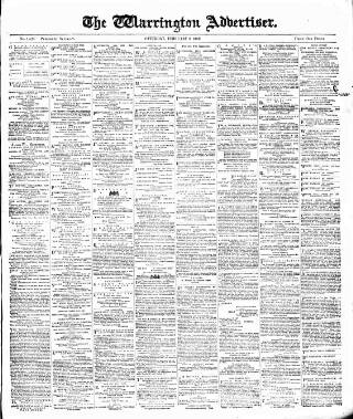 cover page of Warrington Advertiser published on February 9, 1889