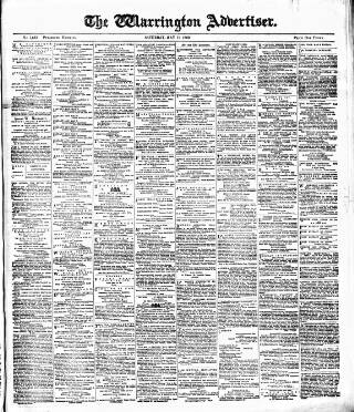 cover page of Warrington Advertiser published on May 11, 1889