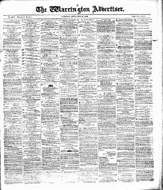cover page of Warrington Advertiser published on November 30, 1889