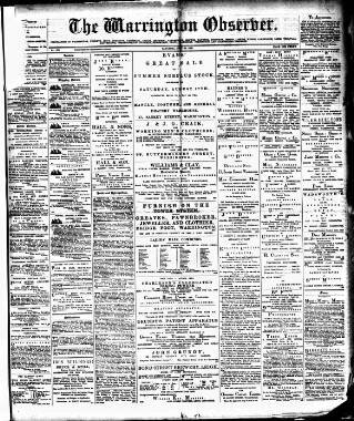 cover page of Warrington Observer published on July 20, 1889