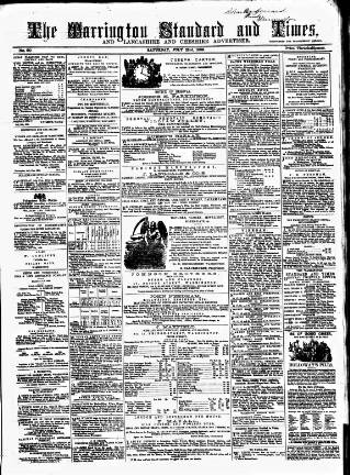 cover page of Warrington Standard and Lancashire and Cheshire Advertiser published on July 23, 1859