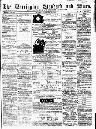 cover page of Warrington Standard and Lancashire and Cheshire Advertiser published on November 5, 1859