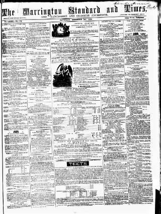 cover page of Warrington Standard and Lancashire and Cheshire Advertiser published on December 3, 1859