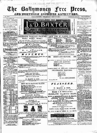 cover page of Ballymoney Free Press and Northern Counties Advertiser published on May 29, 1890