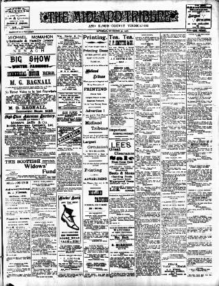 cover page of Midland Tribune published on November 30, 1907