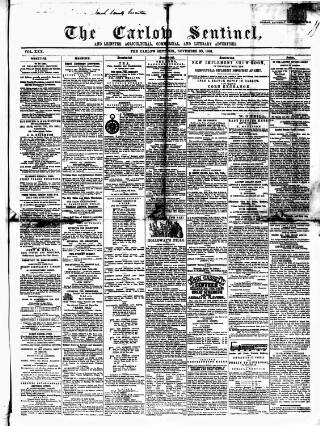 cover page of Carlow Sentinel published on November 30, 1861