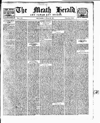 cover page of Meath Herald and Cavan Advertiser published on November 30, 1918