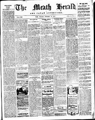 cover page of Meath Herald and Cavan Advertiser published on November 15, 1919