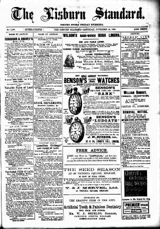 cover page of Lisburn Standard published on November 15, 1902