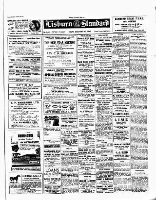 cover page of Lisburn Standard published on December 30, 1949