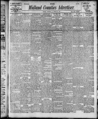 cover page of Midland Counties Advertiser published on February 28, 1918