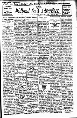 cover page of Midland Counties Advertiser published on February 28, 1935