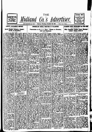 cover page of Midland Counties Advertiser published on December 30, 1943