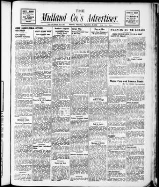 cover page of Midland Counties Advertiser published on September 18, 1947