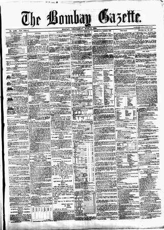 cover page of Bombay Gazette published on July 6, 1864
