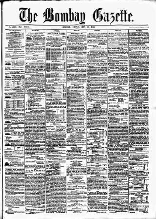 cover page of Bombay Gazette published on May 29, 1868