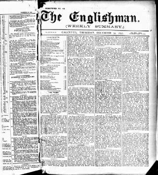 cover page of Englishman's Overland Mail published on December 30, 1897