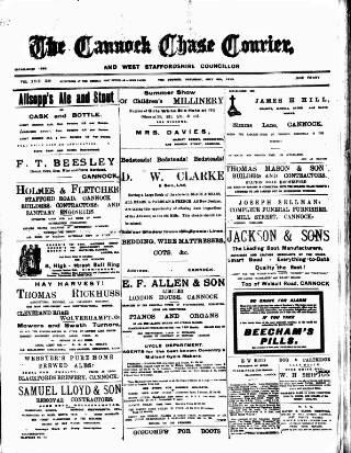 cover page of Cannock Chase Courier published on July 6, 1912