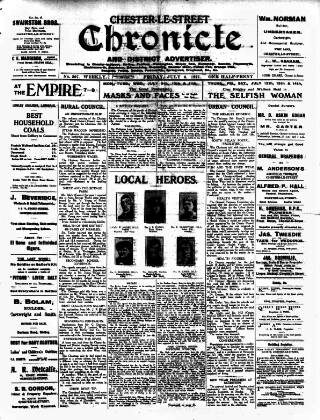 cover page of Chester-le-Street Chronicle and District Advertiser published on July 6, 1917